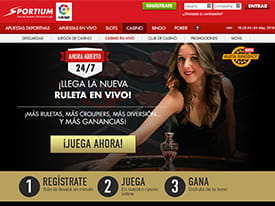 pagina del casino Sportium en vivo